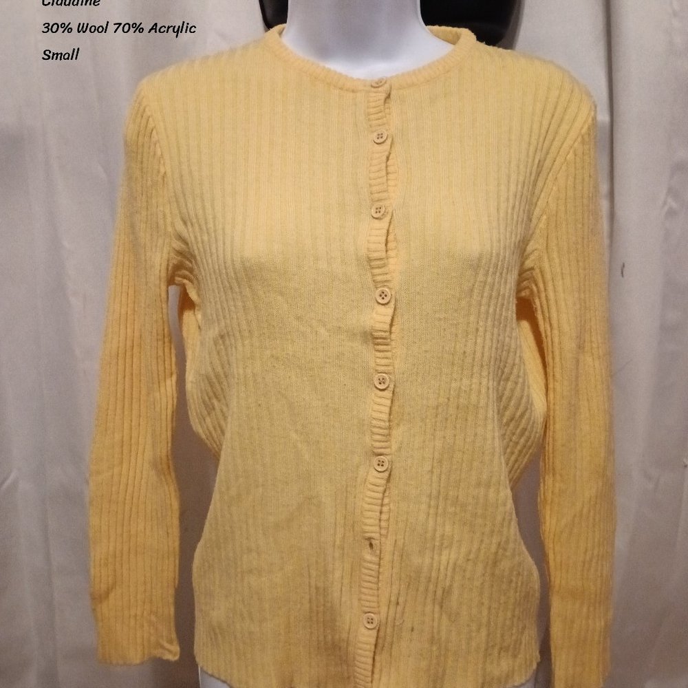 Yellow long sleeve wool top